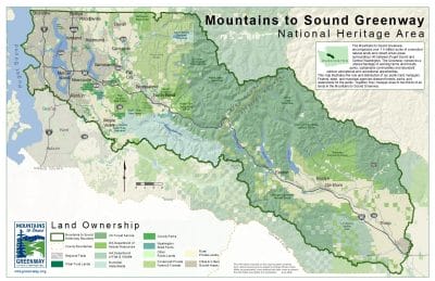 Land Ownership in the Mountains to Sound Greenway National Heritage Area (updated: June 2022)