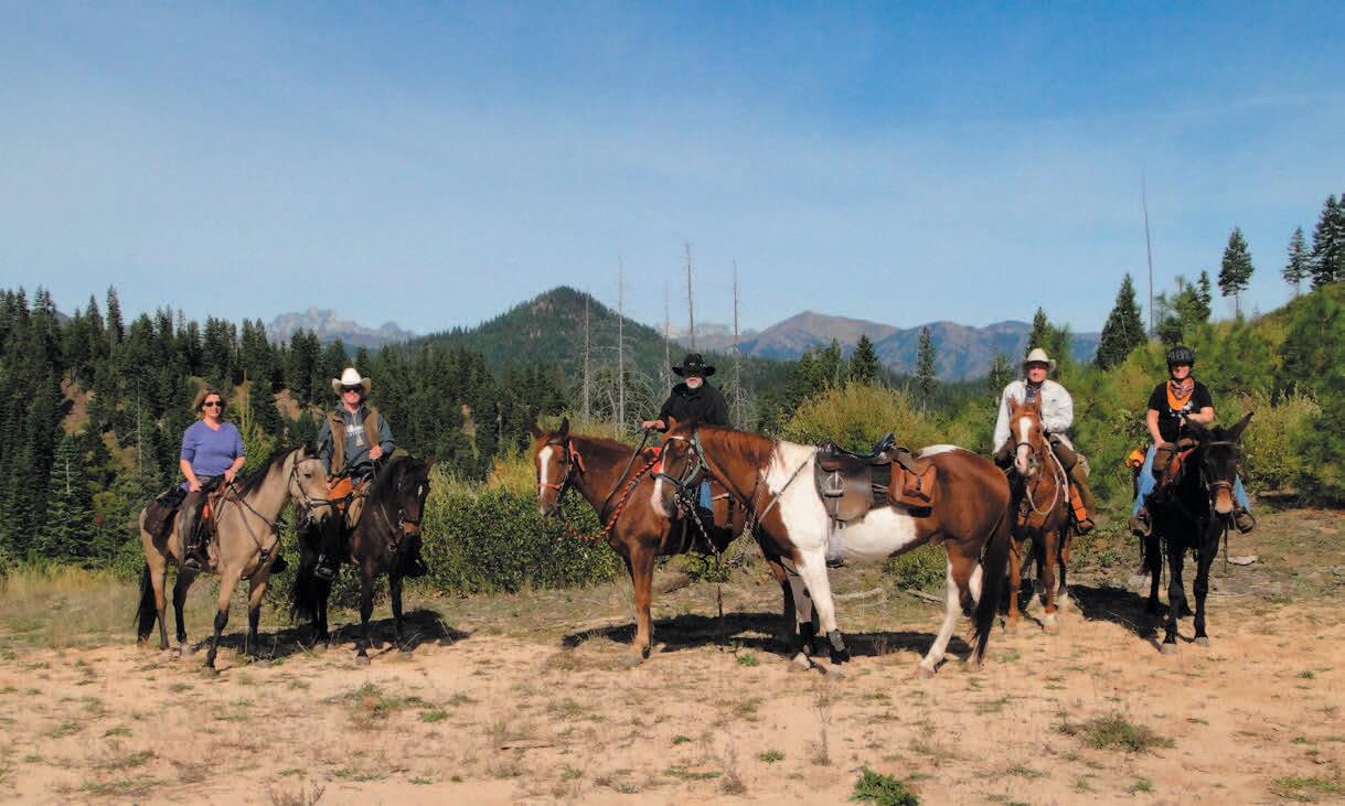Group of people riding horses in the Teanaway Community Forest